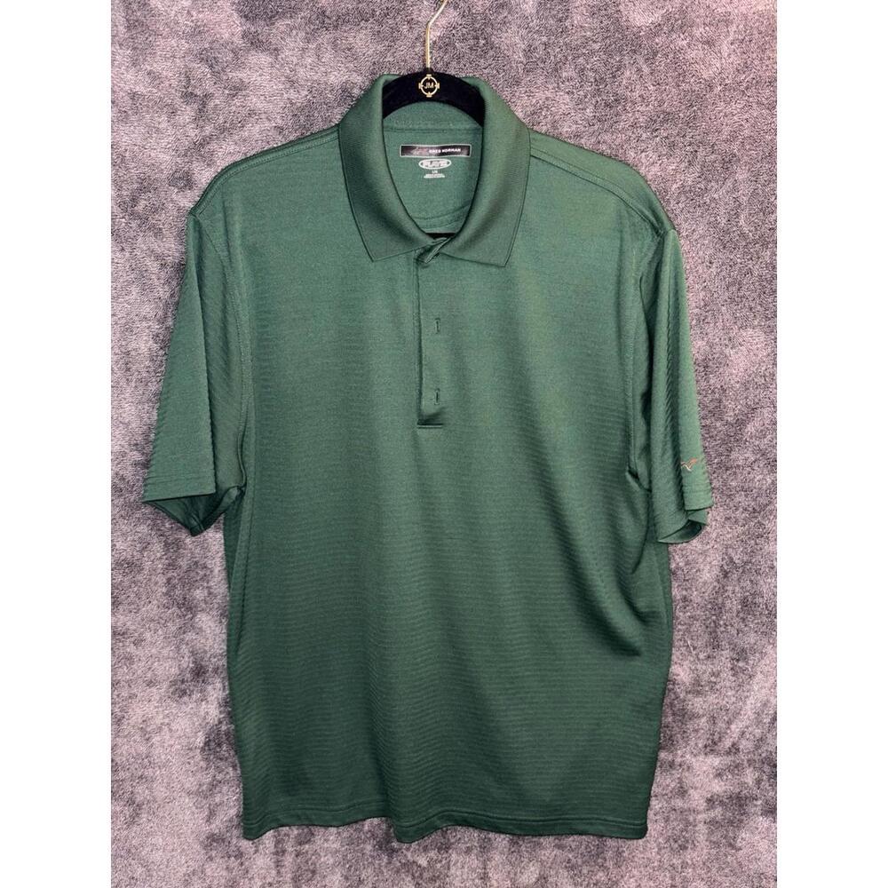 Greg Norman‎ Play Dry Golf Polo Shirt Men L Green Performance